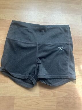 Women's High-Waist Dark Gray Rebel Athletic Shorts